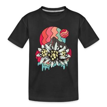 Herbst Alpen Wandern Berge Edelweiss Wandern Schwe - Kinder Premium Bio T-Shirt - Schwarz - Vorne