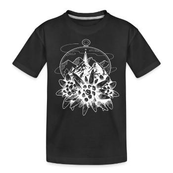 Alpes Compass Montagnes Randonnées Edelweiss Suisse - T-shirt bio Premium Enfant - noir - Devant
