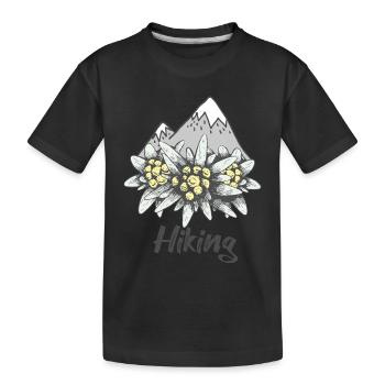Randonnée Alpes Souvenir Edelweiss Suisse Montagnes Nat - T-shirt bio Premium Enfant - noir - Devant