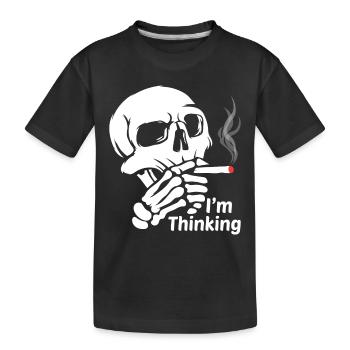 Totenkopf Garage Albtraum Angst Hölle Tod Skelett - Kinder Premium Bio T-Shirt - Schwarz - Vorne