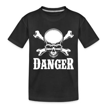 Danger Skull Death Nightmare Fear Skeleton Costume - Kids' Premium Organic T-Shirt - black - Front
