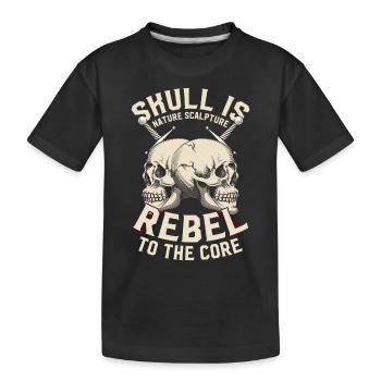 Rebellen Schädel Schwert Tod Albtraum Angst Skelet - Kinder Premium Bio T-Shirt - Schwarz - Vorne