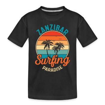 Zanzibar Surfen Tansania Palmenstrand Paradies Sou - Kinder Premium Bio T-Shirt - Schwarz - Vorne