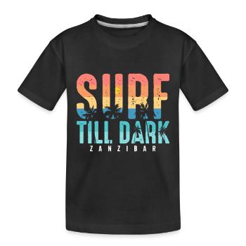 Surfen Tansania Palmenstrand Souvenir Afrika - Kinder Premium Bio T-Shirt - Schwarz - Vorne