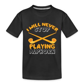 Cor des Alpes jouant d’un instrument de musique Alpen dans le S - T-shirt bio Premium Enfant - noir - Devant