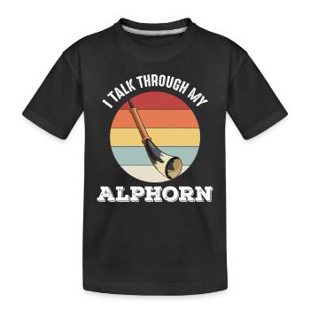 Instrument de musique suisse de cor des Alpes en Suisse A - T-shirt bio Premium Enfant - noir - Devant