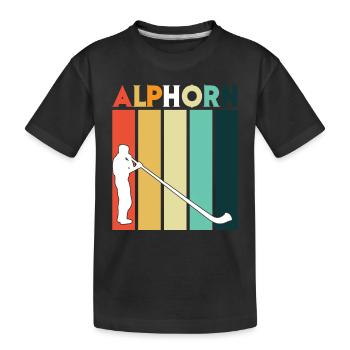 Rétro Alphorn Instrument de Musique Musicien Suisse Sc - T-shirt bio Premium Enfant - noir - Devant
