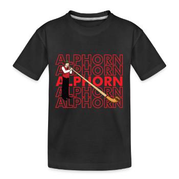 Musicien suisse Alphorn instrument de musique Alpen Sc - T-shirt bio Premium Enfant - noir - Devant
