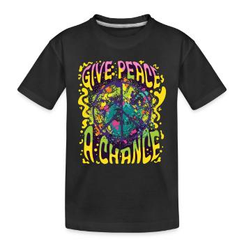 Paix Symbole de Paix Amour Liberté et Bonheur - T-shirt bio Premium Enfant - noir - Devant