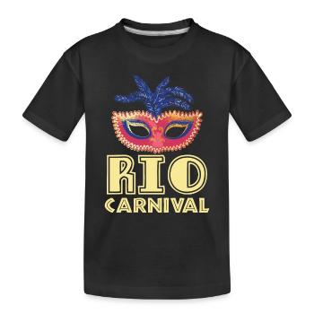 Rio Karneval Rio de Janeiro Karnevalsmaske Brasili - Kinder Premium Bio T-Shirt - Schwarz - Vorne