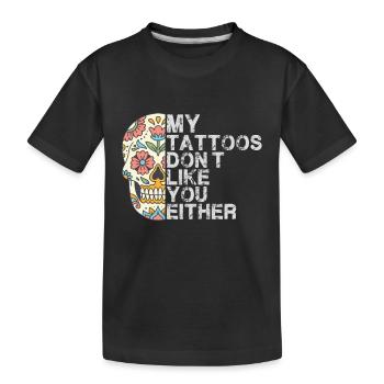 Tatouage de crâne de sucre Dia de Los Muertos Jour du To - T-shirt bio Premium Enfant - noir - Devant