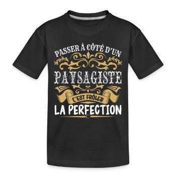 Le Meilleur Paysagiste | Paysagiste à la perfectio - T-shirt bio Premium Enfant - noir - Devant