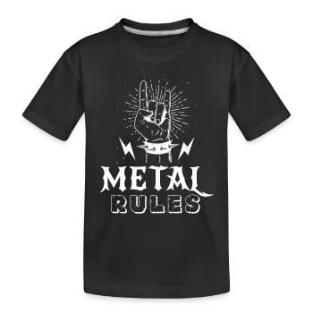 Metal Rules Punk Heavy Metal Fashion Rocking Music H - Kids' Premium Organic T-Shirt - black - Front