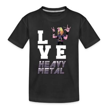 J’adore le heavy metal rock toi fan de metal rocking hard r - T-shirt bio Premium Enfant - noir - Devant