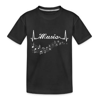 Jazz Herzschlag Musik Sänger Melodie Saxophon - Kinder Premium Bio T-Shirt - Schwarz - Vorne
