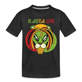Good Vibes Nur Löwe Jamaika Herz Reggae Souvenir R - Kinder Premium Bio T-Shirt - Schwarz - Vorne