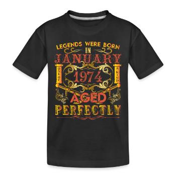 Januar 1974 - Geburtstag 1974 wurden Legenden geboren. - Kinder Premium Bio T-Shirt - Schwarz - Vorne
