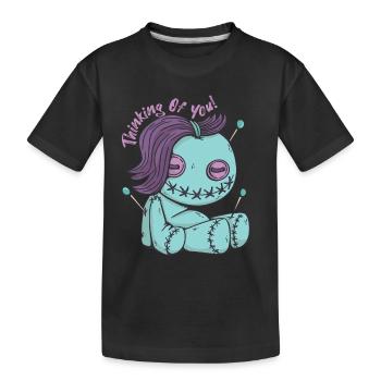 Poupée vaudou zombie en pensant à vous! Halloween- - T-shirt bio Premium Enfant - noir - Devant