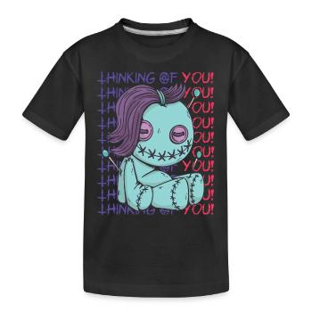 Creepy Voodoo I'm thinking of you! Creepy Ha - Kids' Premium Organic T-Shirt - black - Front