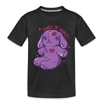 Voodoo-Häschen Tut es weh? Voodoo Puppe Halloween - Kinder Premium Bio T-Shirt - Schwarz - Vorne