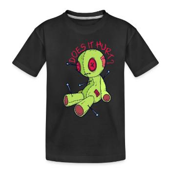 Voodoo doll witchcraft Does it hurt? Creepy Hallow - Kids' Premium Organic T-Shirt - black - Front