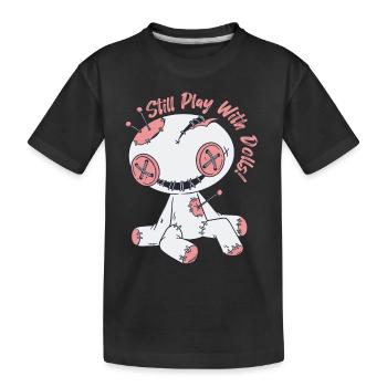 Poupée vaudou effrayante jouant avec des poupées Sorcellerie - T-shirt bio Premium Enfant - noir - Devant