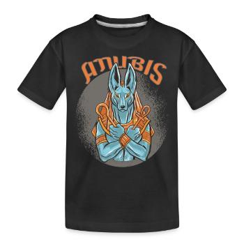 Gizeh Pyramiden Anubis Ägypten Andenken Ägyptologe - Kinder Premium Bio T-Shirt - Schwarz - Vorne