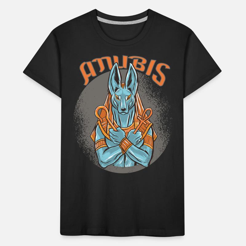 Pyramides de Gizeh Anubis Egypte Souvenir Egyptologue T-shirt bio Premium Enfant