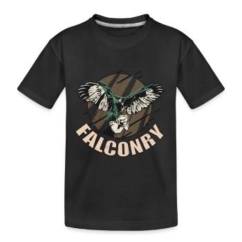 Falkenadler Falknerei Habicht Falken Raubvögel - Kinder Premium Bio T-Shirt - Schwarz - Vorne