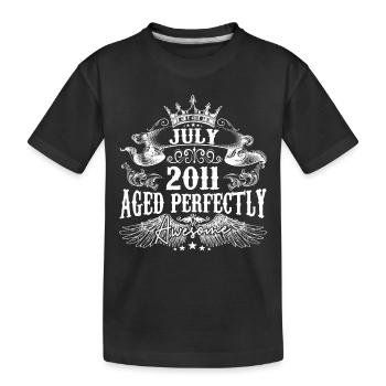 2011 | Juli 2011 Geburtstag Perfekt gealtert - Kinder Premium Bio T-Shirt - Schwarz - Vorne