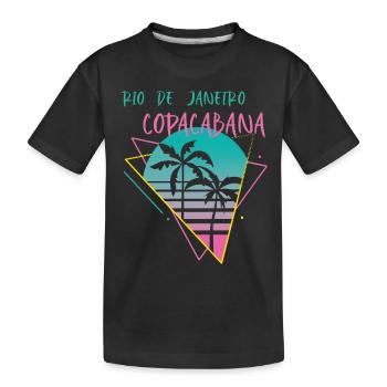 Copacabana Palm Rio-Holiday-Beach-Ocean-Surfing - Kids' Premium Organic T-Shirt - black - Front