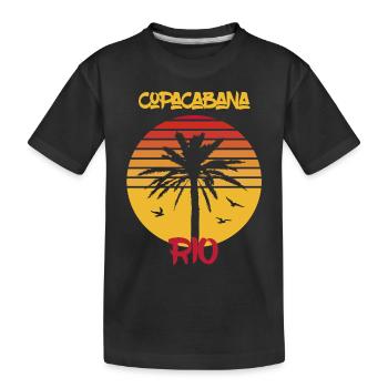 Rio Surf Copacabana Palm Holiday Beach Ocean - T-shirt bio Premium Enfant - noir - Devant