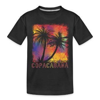 Palmier coloré Copacabana Paradise Rio Beach Ocean - T-shirt bio Premium Enfant - noir - Devant
