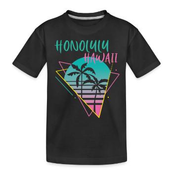 Honolulu Hawaii Palms Retro Ocean Surfing - T-shirt bio Premium Enfant - noir - Devant