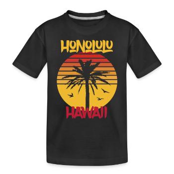 Hawaii Honolulu Palm Ocean Surfing - T-shirt bio Premium Enfant - noir - Devant