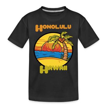 Honolulu Sunset Holiday Hawaii Palms Ozea - T-shirt bio Premium Enfant - noir - Devant