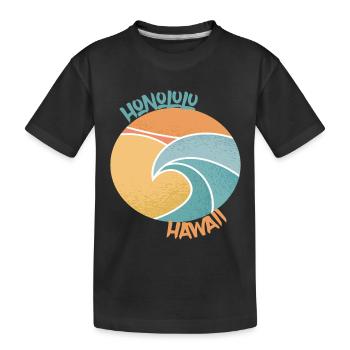 Honolulu Surfing Palms Hawaii Holiday Ocean - T-shirt bio Premium Enfant - noir - Devant