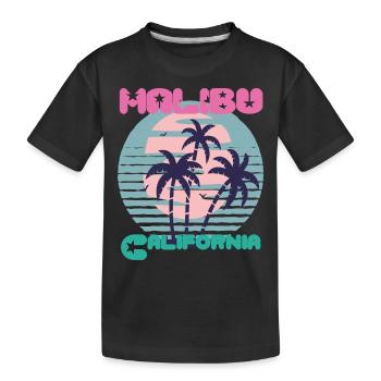 Malibu, le California Holiday Palm Ocean Surfing - T-shirt bio Premium Enfant - noir - Devant