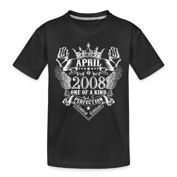 April 2008 anniversary April 2008 April - Kids' Premium Organic T-Shirt - black - Front