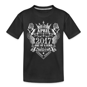 April 2017 anniversary April 2017 April - Kids' Premium Organic T-Shirt - black - Front