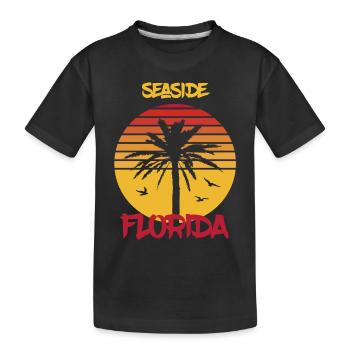 Florida Seaside Palm Ocean Surfing - Kids' Premium Organic T-Shirt - black - Front