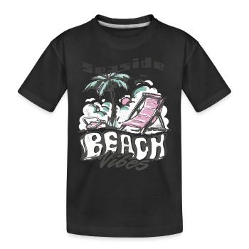 Florida Seaside Ocean Beach Surfing - Kids' Premium Organic T-Shirt - black - Front