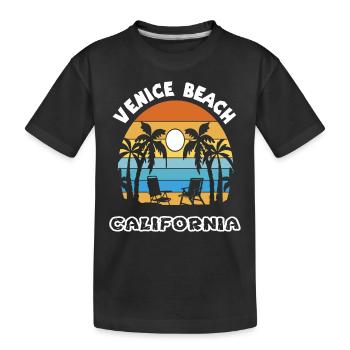 Venice Beach Family Vacation California Ocean Palm - Kids' Premium Organic T-Shirt - black - Front