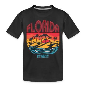 Venice Florida Vacation Ocean Beach Surfing - Kids' Premium Organic T-Shirt - black - Front
