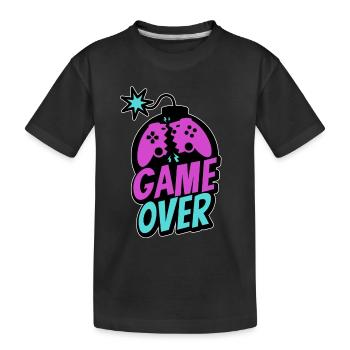 Game Over Controller Konsole Zocker Pro Gaming - Kinder Premium Bio T-Shirt - Schwarz - Vorne