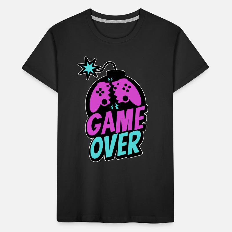 Game Over Controller Konsole Zocker Pro Gaming Kinder Premium Bio T-Shirt