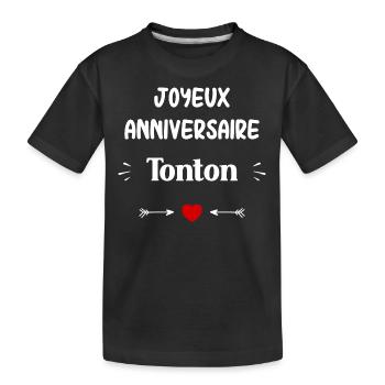 Joyeux Anniversaire Tonton - T-shirt bio Premium Enfant - noir - Devant
