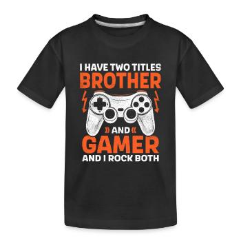 DEUX JOUEURS DE TITRE ET FRÈRE ROCKE TOUS DEUX EN TRAIN DE JOUER - T-shirt bio Premium Enfant - noir - Devant