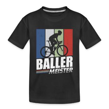 BALLERMEISTER BICYCLE CYCLIST ROAD BIKE SAYING - Kids' Premium Organic T-Shirt - black - Front
