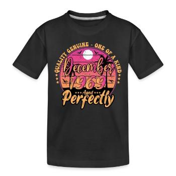 December 1969 Birthday 1969 December 1969 - Kids' Premium Organic T-Shirt - black - Front
